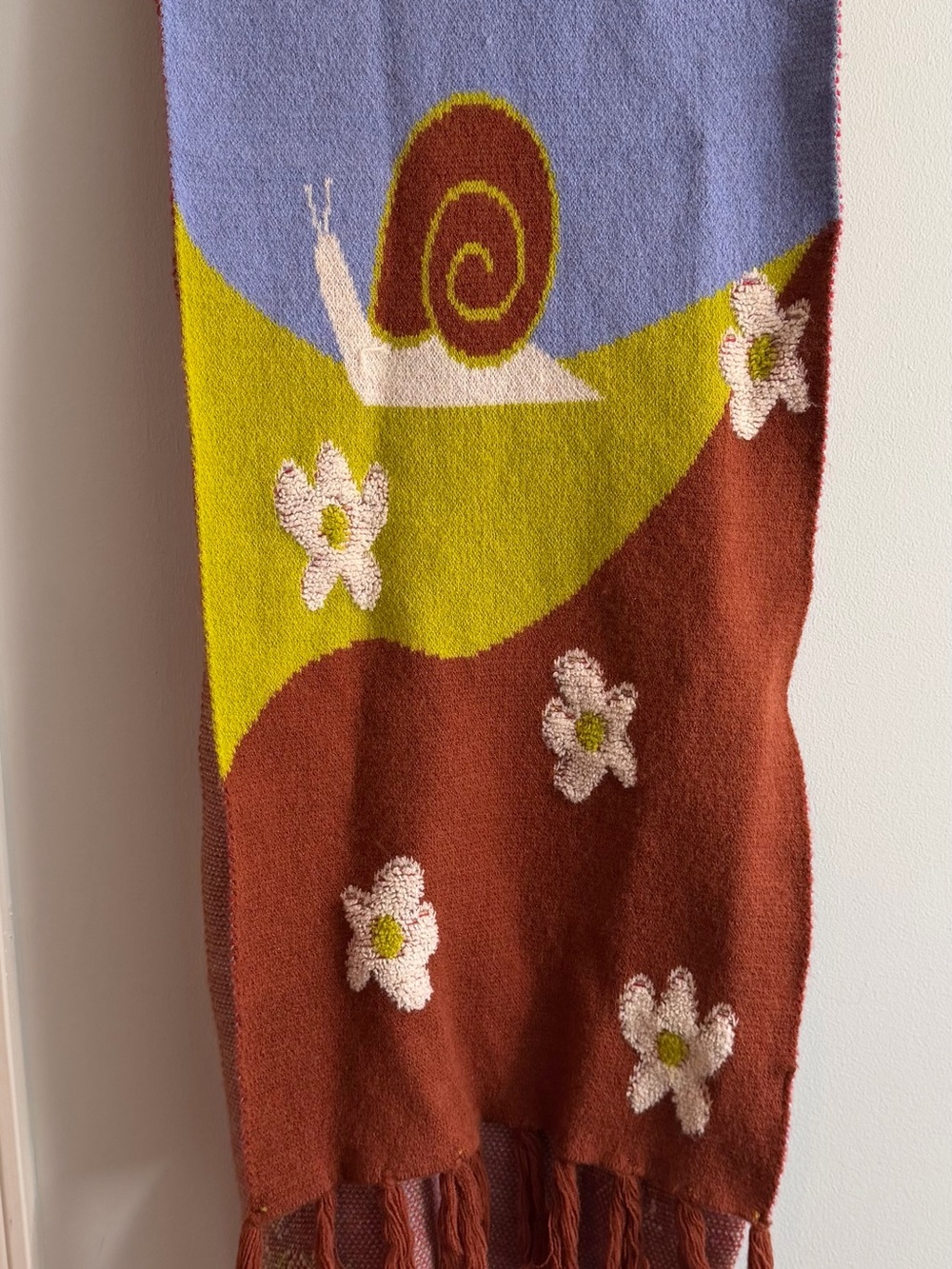 Urban Outfitters Dash Scene blanket scarf with snail strawberry floral graphic